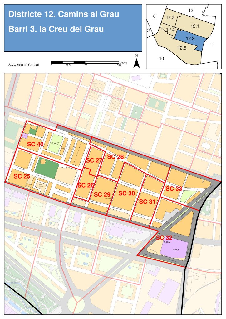 Plano del barrio de La Creu del Grau.