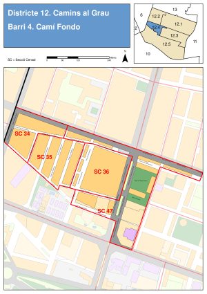 Plano del barrio de Camí Fondo