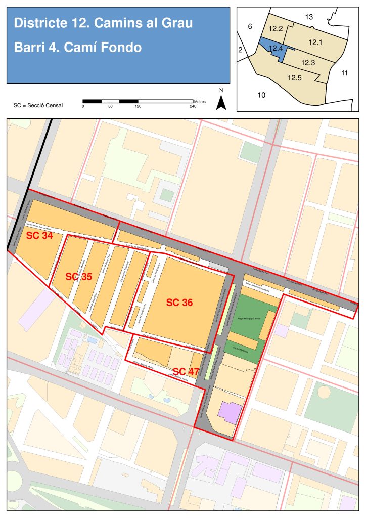 Plano del barrio de Camí Fondo.