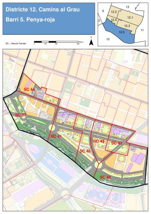 Plano del barrio de Penya-Roja