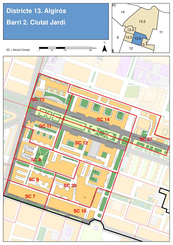 Plano del barrio de Ciutat Jardí.