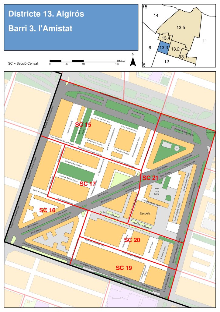 Plano del barrio de L'Amistat.