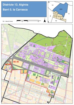 Plano del barrio de La Carrasca (Valencia)
