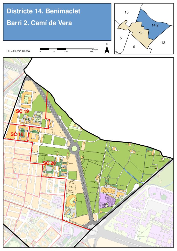 Plano del barrio de Camino de Vera.