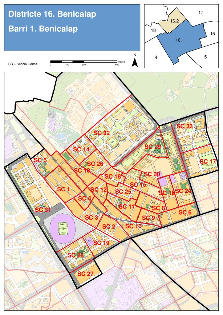 Plano del barrio de Benicalap.