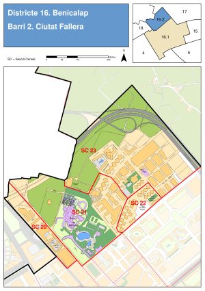 Plano del barrio de Ciutat Fallera