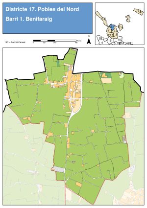 Plano de la pedanía de Benifaraig