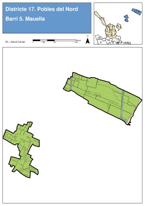 Plano de la pedanía de Mahuella