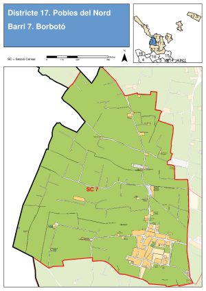 Plano de la pedanía de Borbotó