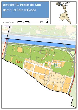 Plano de la pedanía de Horno de Alcedo