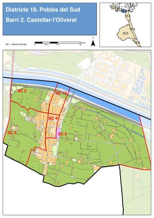 Plano de la pedanía de Castellar-Oliveral