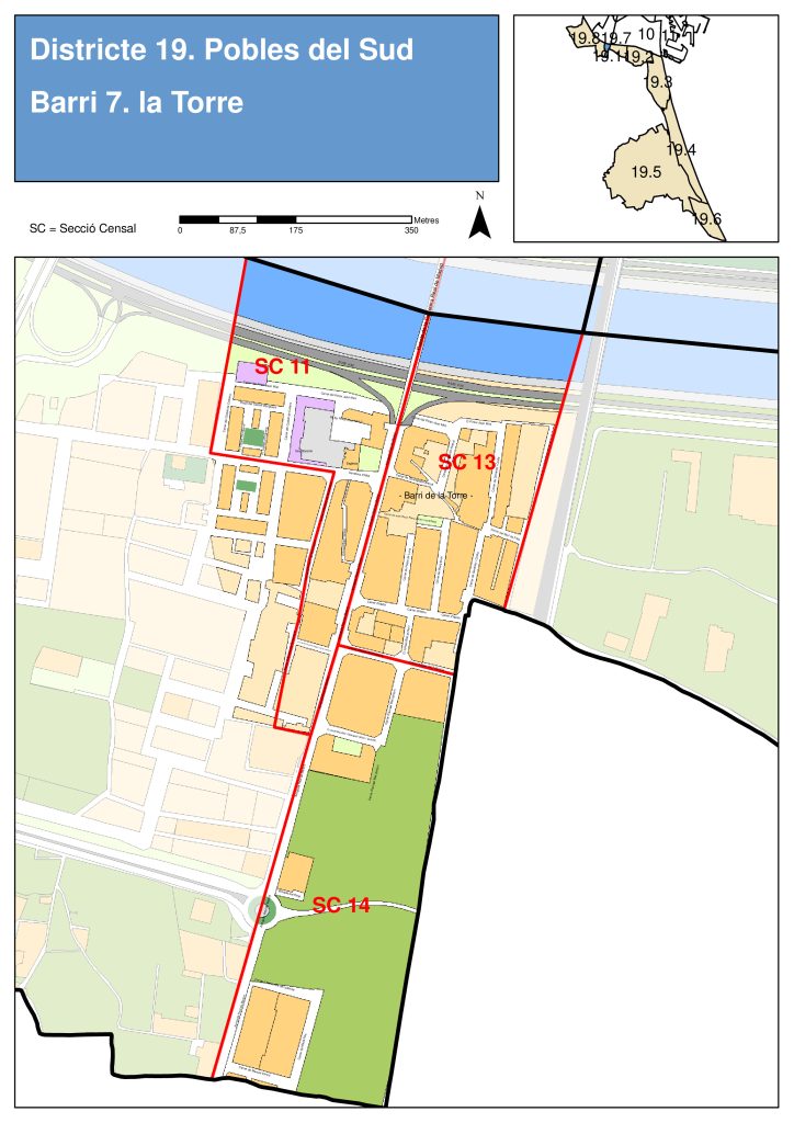 Plano de la pedanía de La Torre (Valencia).