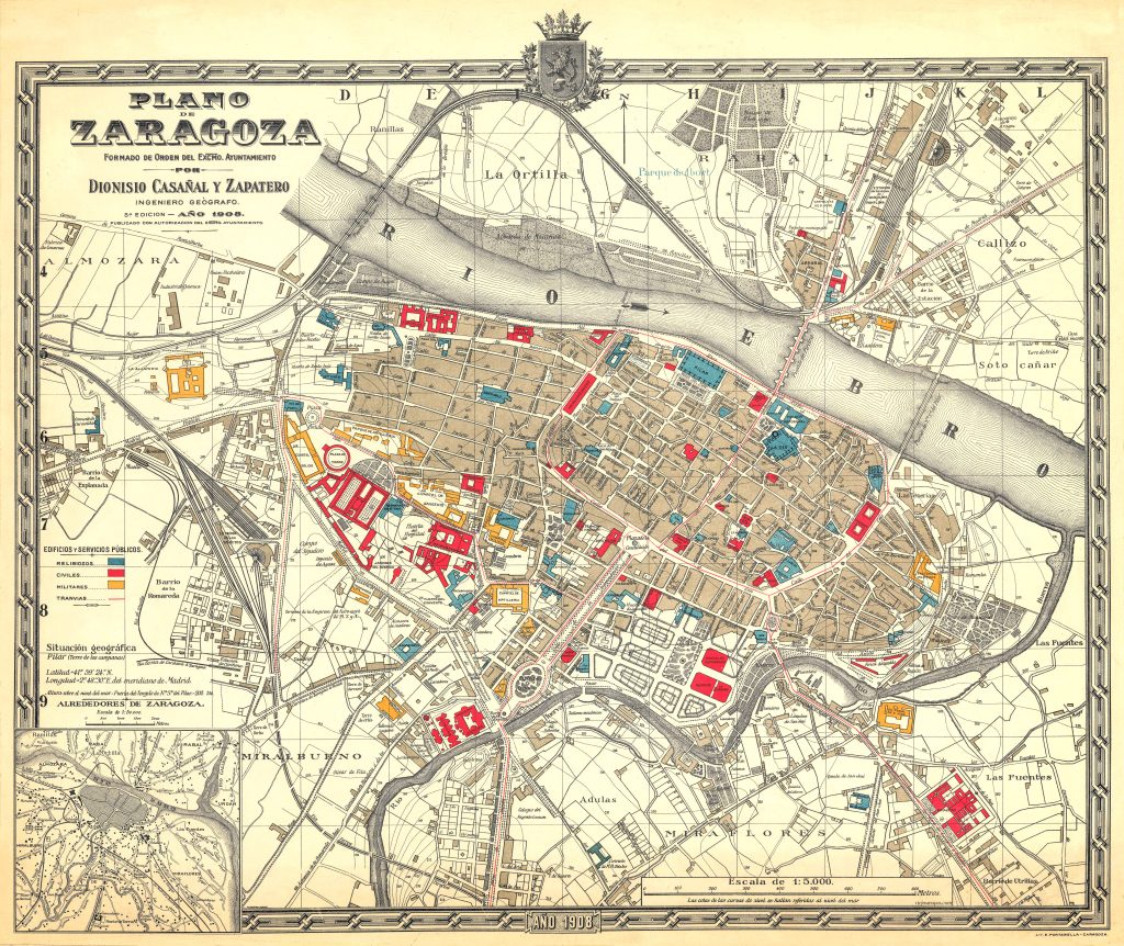 Plano de Zaragoza 1908.