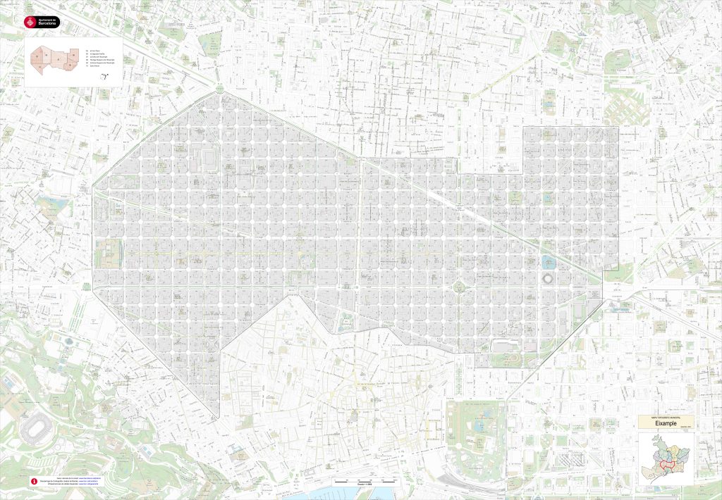 Plano del distrito del Ensanche (Barcelona).