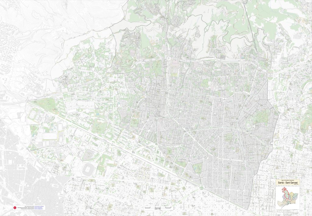 Plano del distrito de Sarriá-San Gervasio (sur).