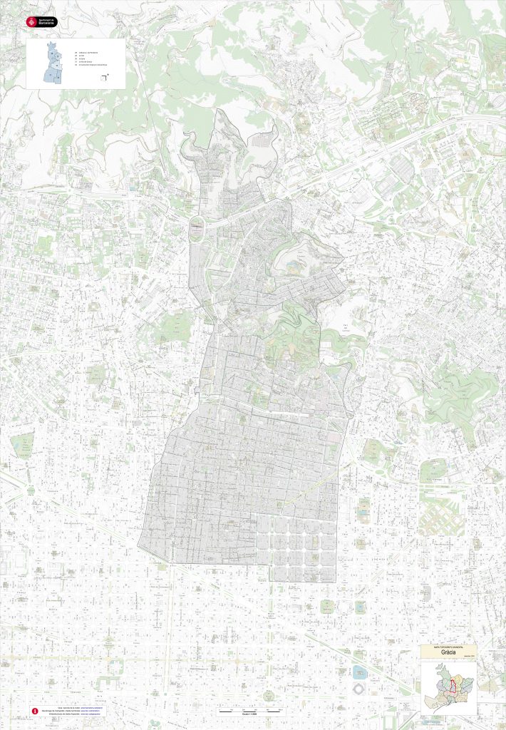 Plano del distrito de Gracia (Barcelona).