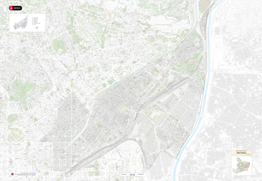 Plano del distrito de San Andrés (Barcelona).