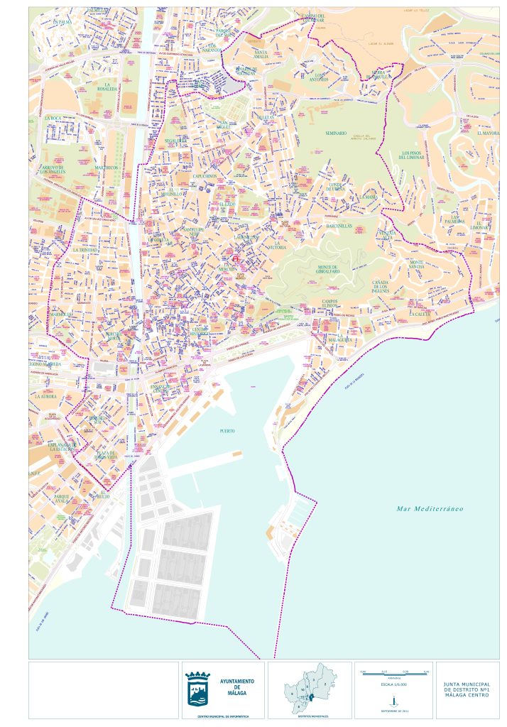 Plano del distrito Centro (Málaga).