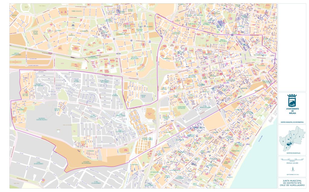 Plano del distrito Cruz de Humilladero (Málaga).