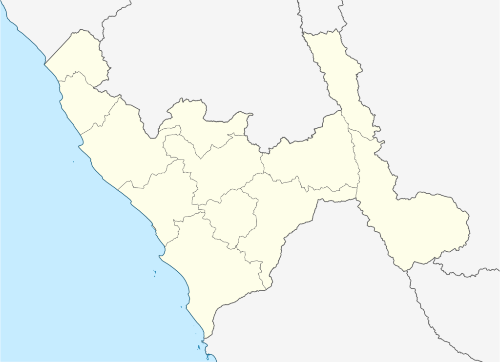 Mapa en blanco del departamento de La Libertad.