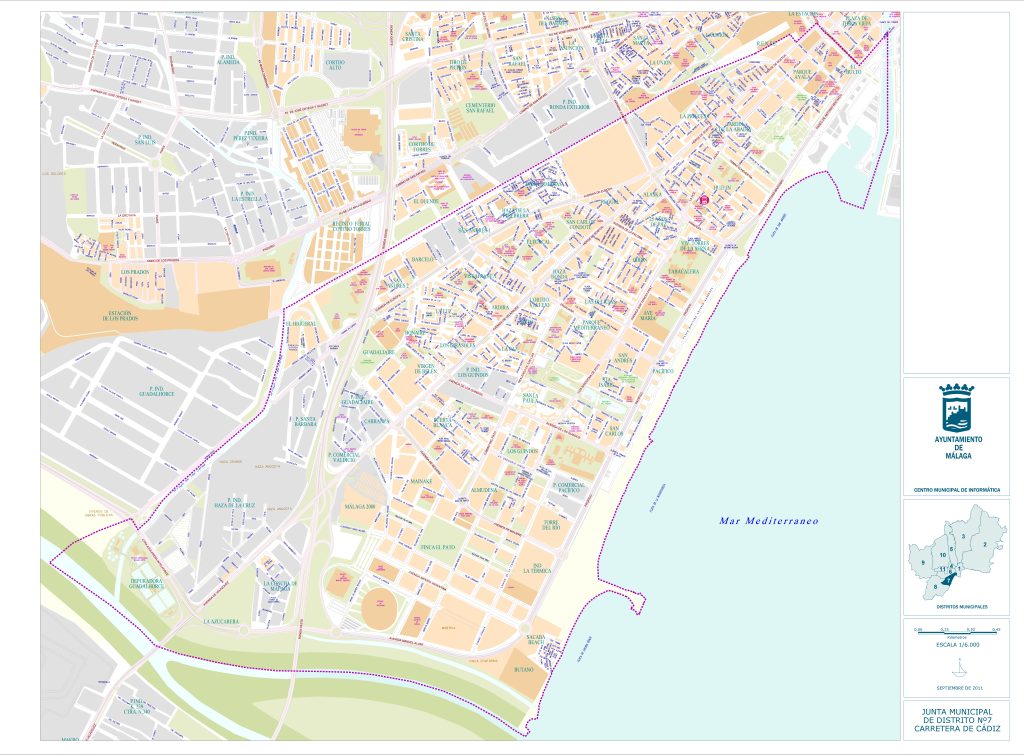 Plano del distrito Carretera de Cádiz (Málaga).