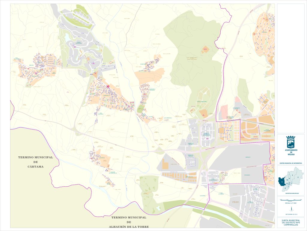 Plano del distrito Campanillas (Málaga).