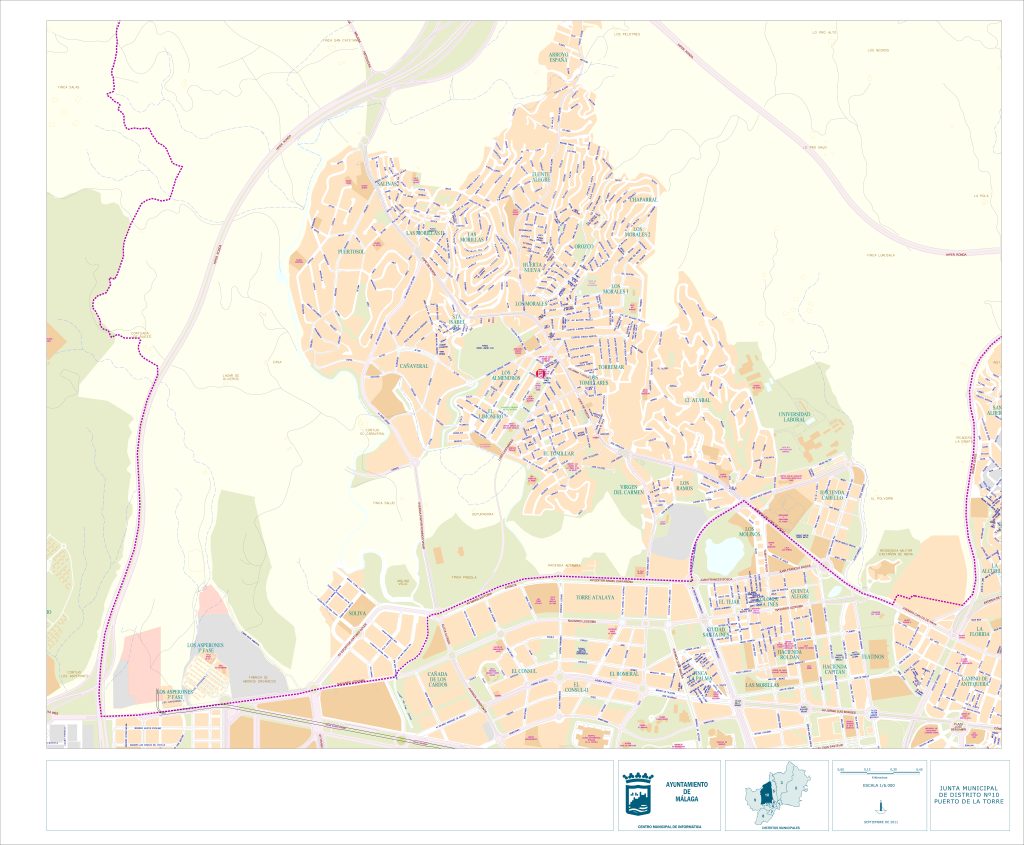 Plano del distrito Puerto de la Torre (Málaga).