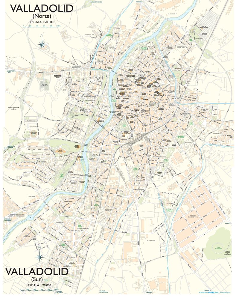 Mapa de la ciudad de Valladolid.