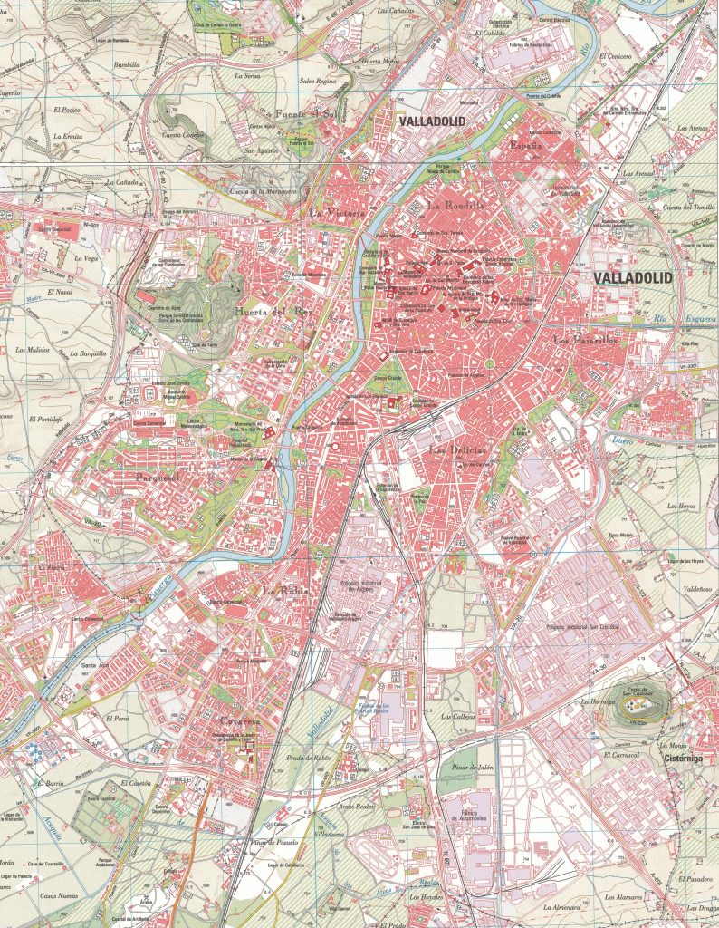 Mapa de accesos por carretera a la ciudad de Valladolid.