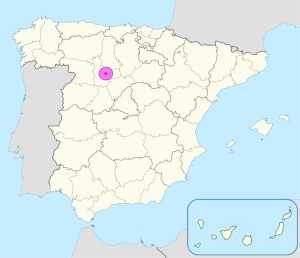 Mapa de ubicación de Valladolid en España.