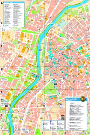 Plano turístico de la ciudad de Valladolid