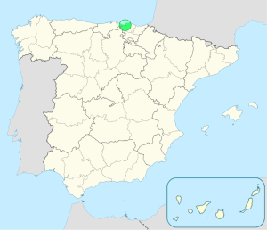 Mapa de ubicación de Baracaldo en España.