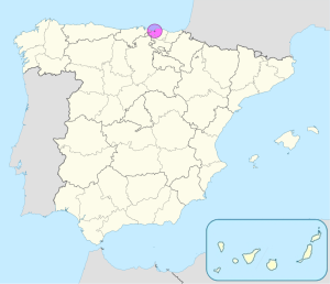 Mapa de ubicación de Bilbao en España. Mapa de ubicación de Bilbao en España.