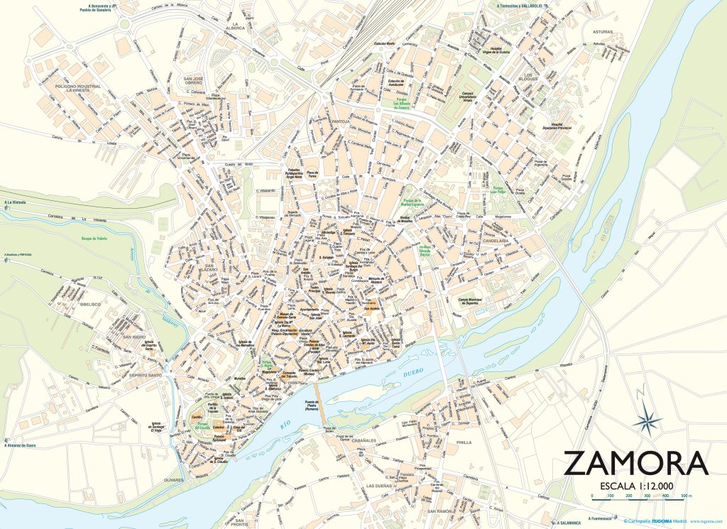 Mapa de la ciudad de Zamora.
