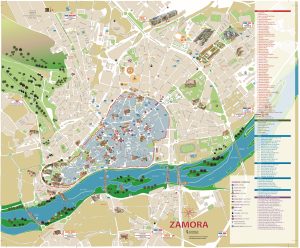 Plano turístico de la ciudad de Zamora