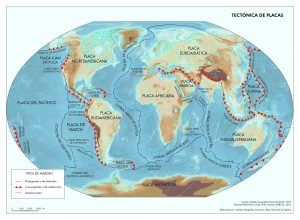 Mapa de tectónica de placas.