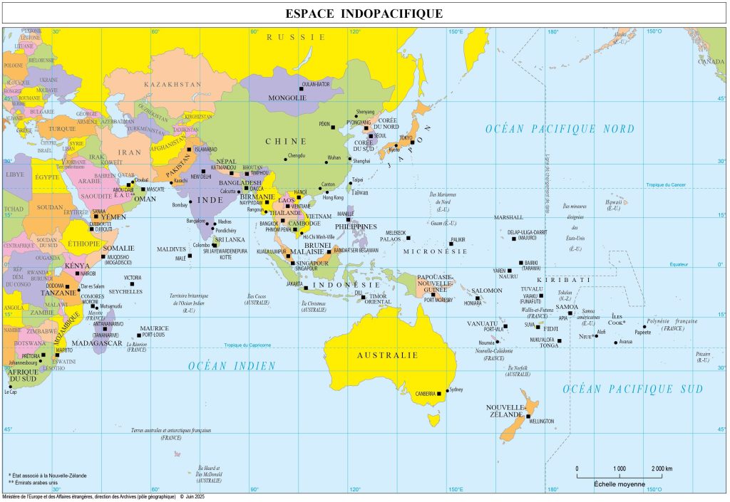 Mapa de la región del Indo-Pacífico.