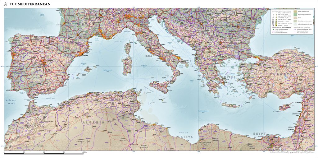Mapa del mar Mediterráneo - Galería de mapas