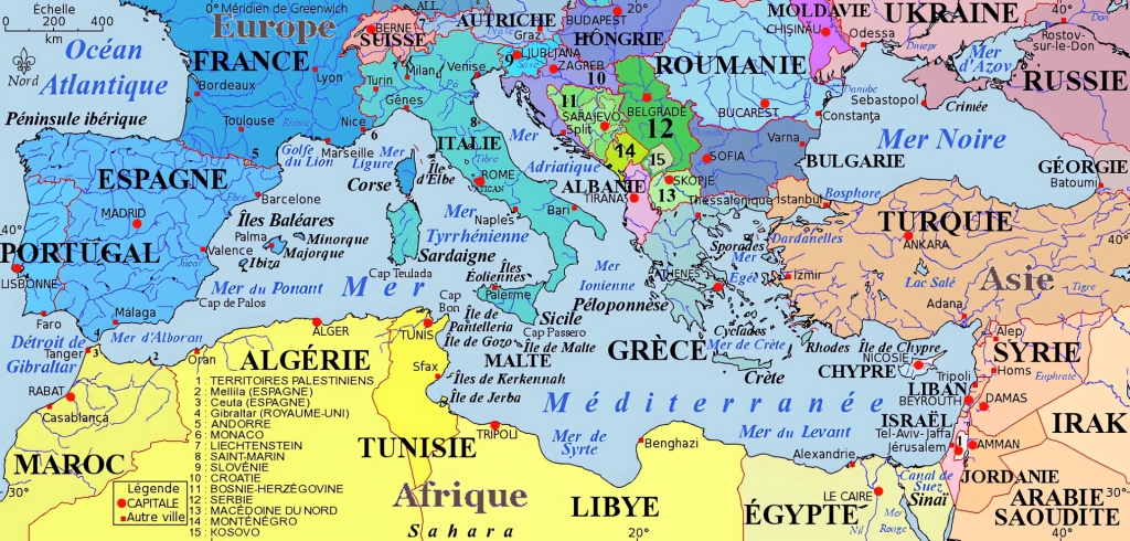 Mapa del mar Mediterráneo - Galería de mapas
