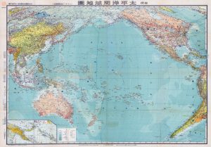 Mapa japonés de la región del Pacífico de 1944.