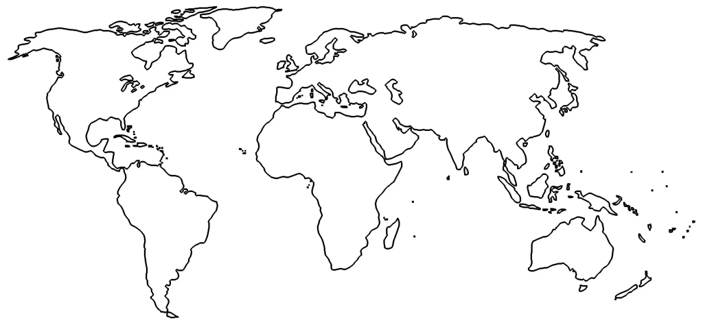 Mapa mudo del mundo.