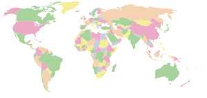 Mapa político mundial mudo que muestra los países. Mapa político mundial mudo que muestra los países.