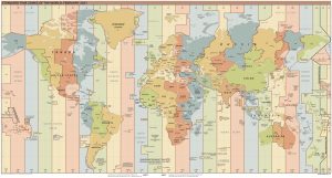 Mapa de husos horarios del mundo