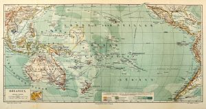 Mapa de Oceanía, 1884.