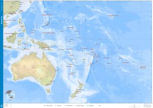 Mapa topográfico de Oceanía.