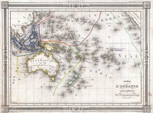 Mapa de Oceanía de 1852
