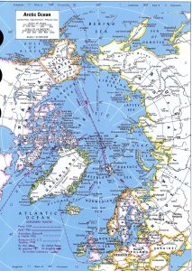 Mapa político detallado del Ártico.