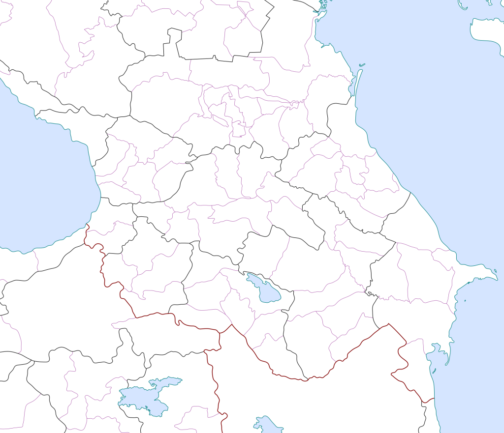 Mapa mudo del Cáucaso.