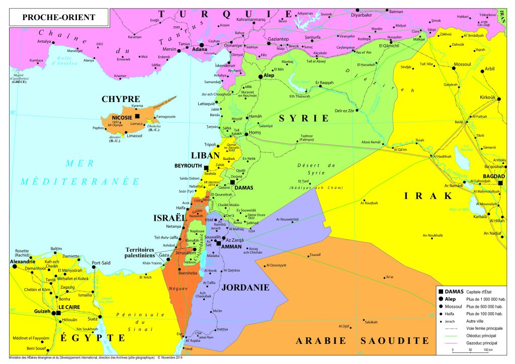 Mapa de Oriente Próximo.