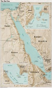 Mapa en relieve sombreado del mar Rojo. Mapa en relieve sombreado del mar Rojo.